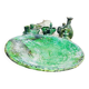 Large green ceramic plate by Tamegroute - 60 cm