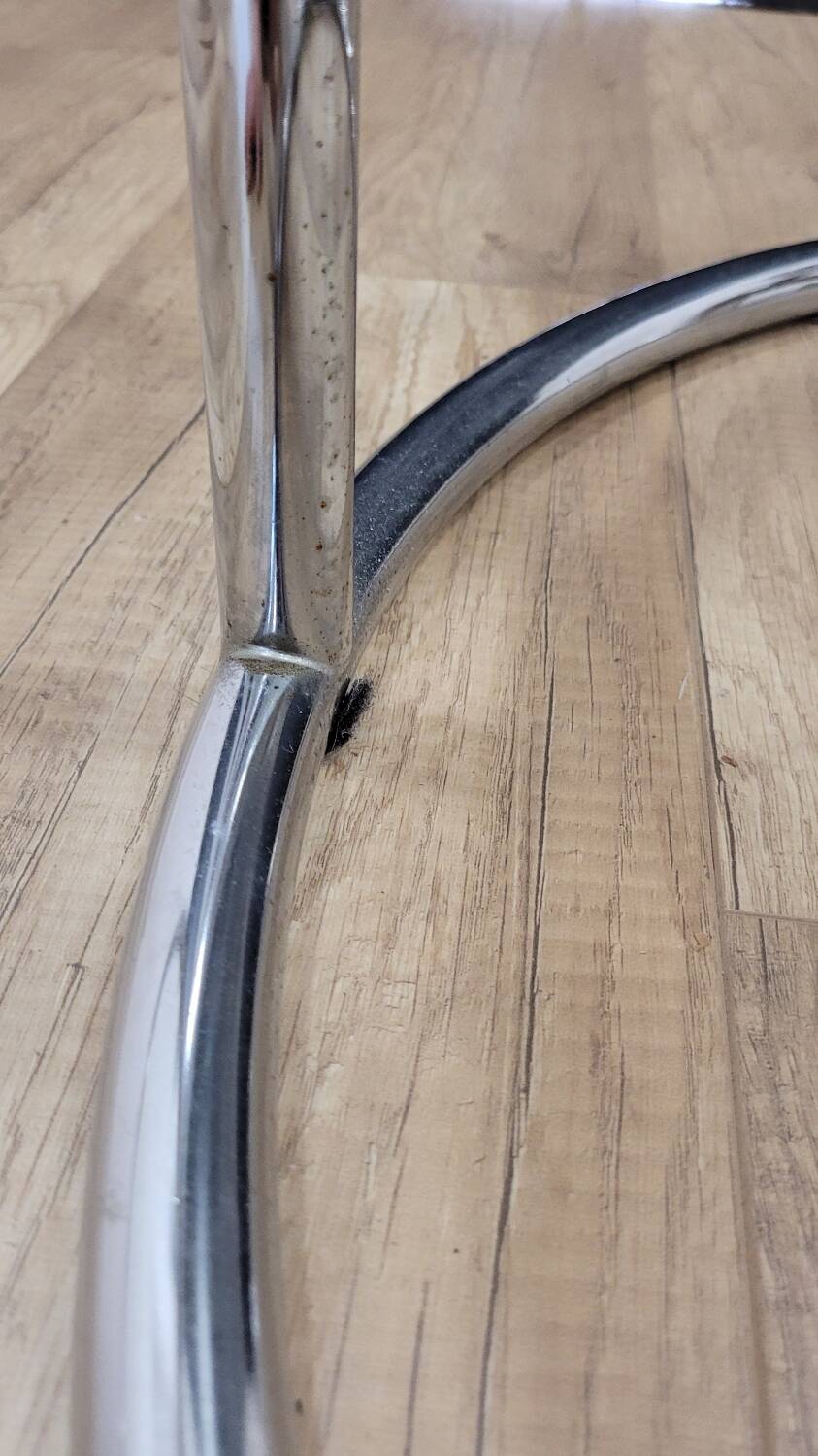 Glass and chrome coffee table