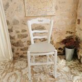 White patinated bistro chair