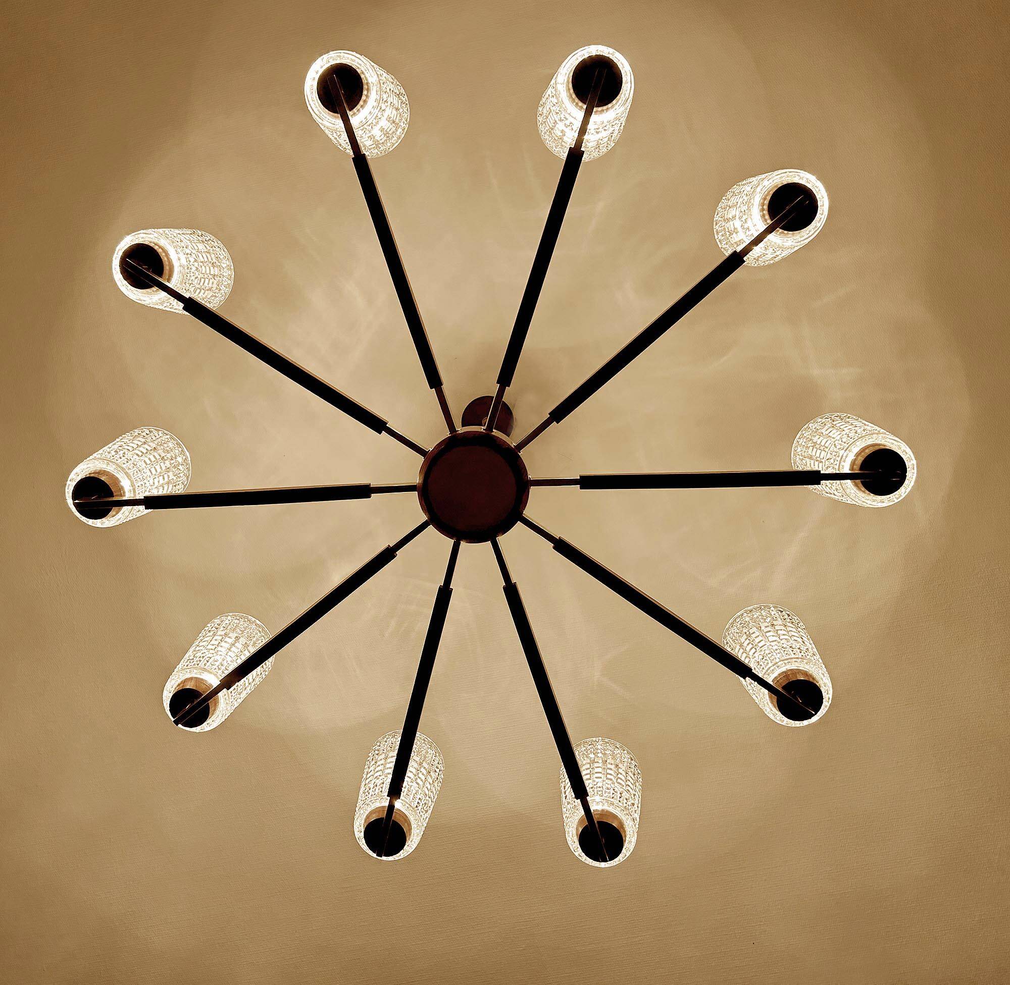 Large Vintage Scandinavian Pendant Light 60s