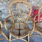 Set of 4 rattan chairs