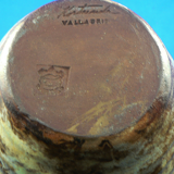 Details on Valauris sandstone pitcher by A.Kostanda, 1950s