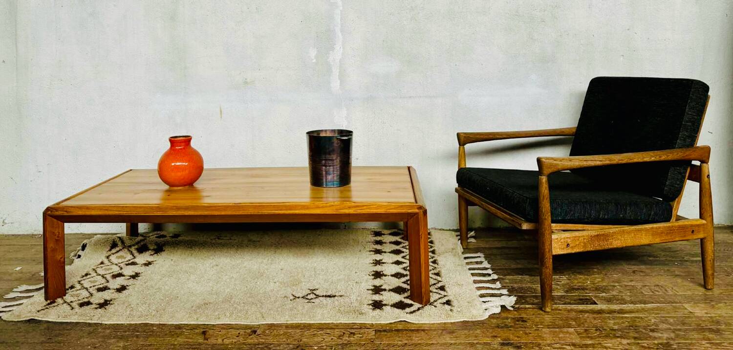 Vintage light wood coffee table from the 1960s