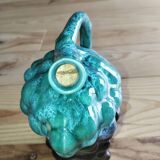 Vintage Vallauris jug in ceramic barbotine with grape decoration – 1950s