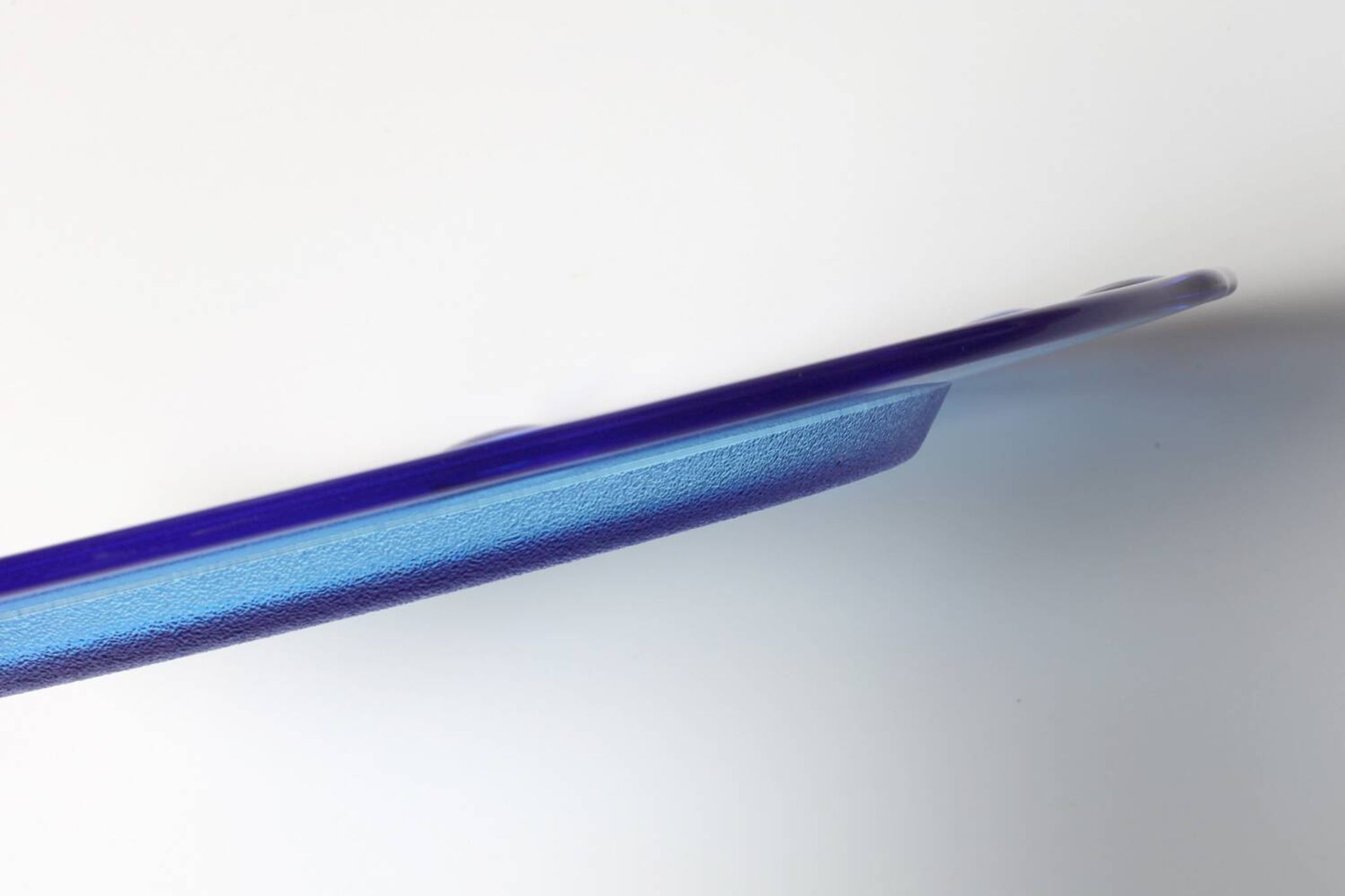 Vintage Cobalt Blue Glass Platter: Mid-Century Centerpiece, Borgonovo Italy