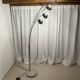 Arc floor lamp with wooden base and 5 lights Agemob MCM style