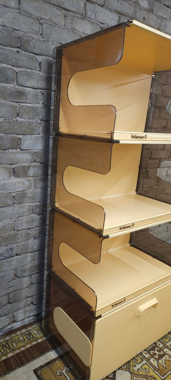 Étagère bibliothèque plexi fumé 1970