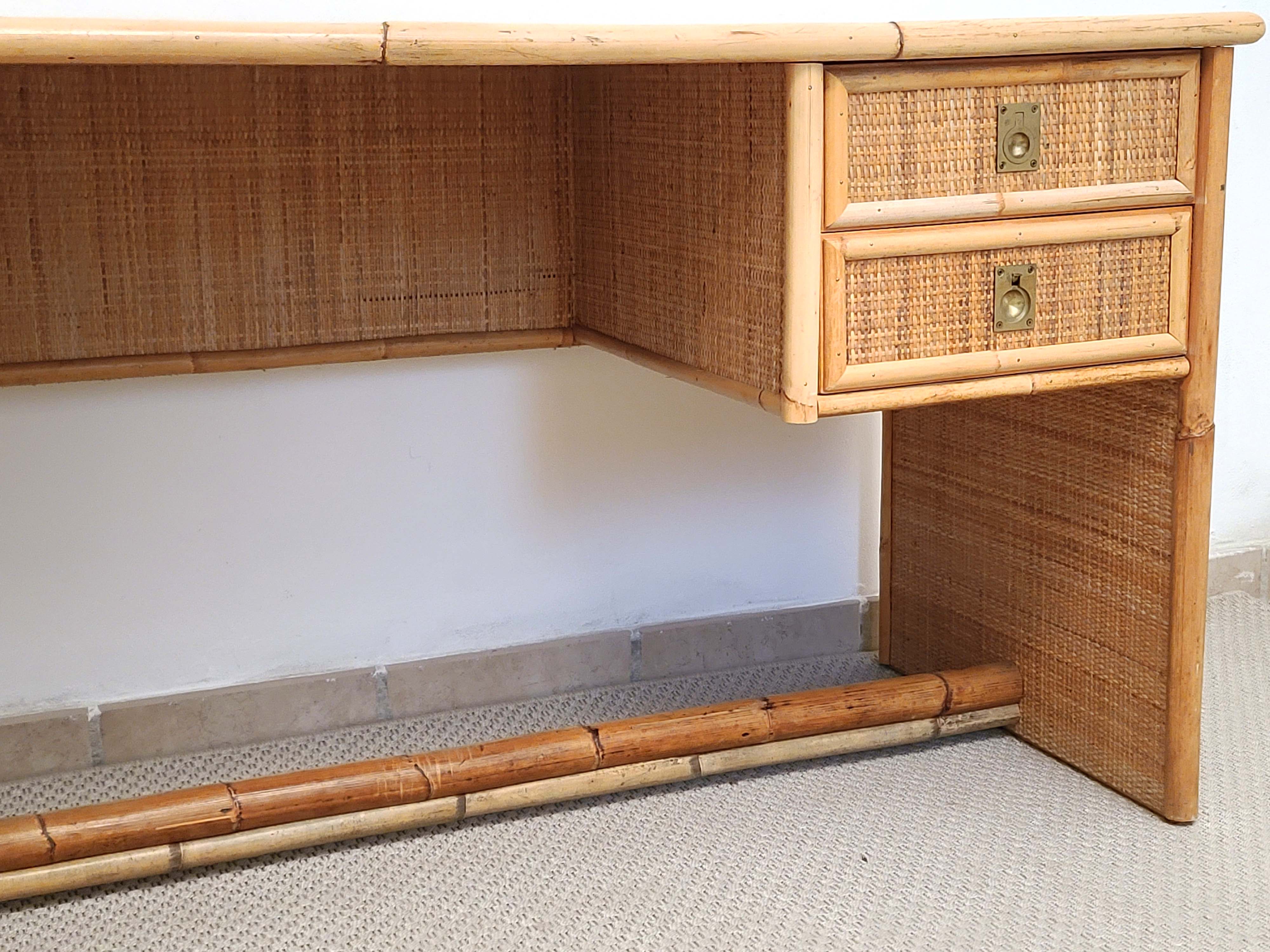 Bamboo and Rattan Desk by Dal Vera