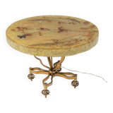 Accolay side table in resin and gold-tone metal