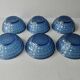 6 blue glass bowls from the 70s