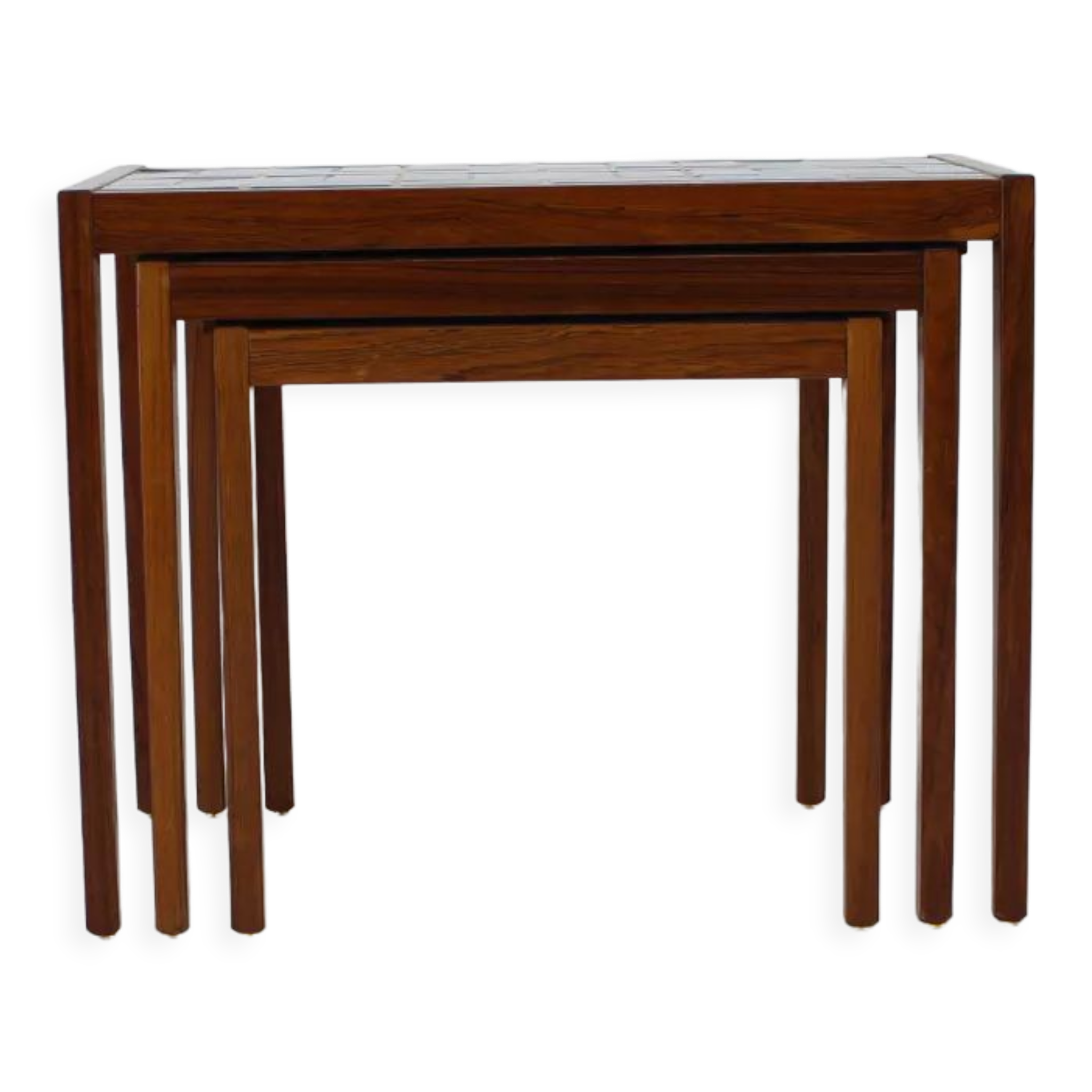 1960s nesting ceramic tile tables, Denmark