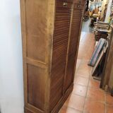 Old double curtained oak filing cabinet
