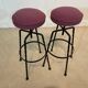 Paire de tabourets de bar pivotants en fer marron boucle du milieu du siècle italien vintage 1950