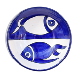 Handmade Tunisian hollow dish white & blue