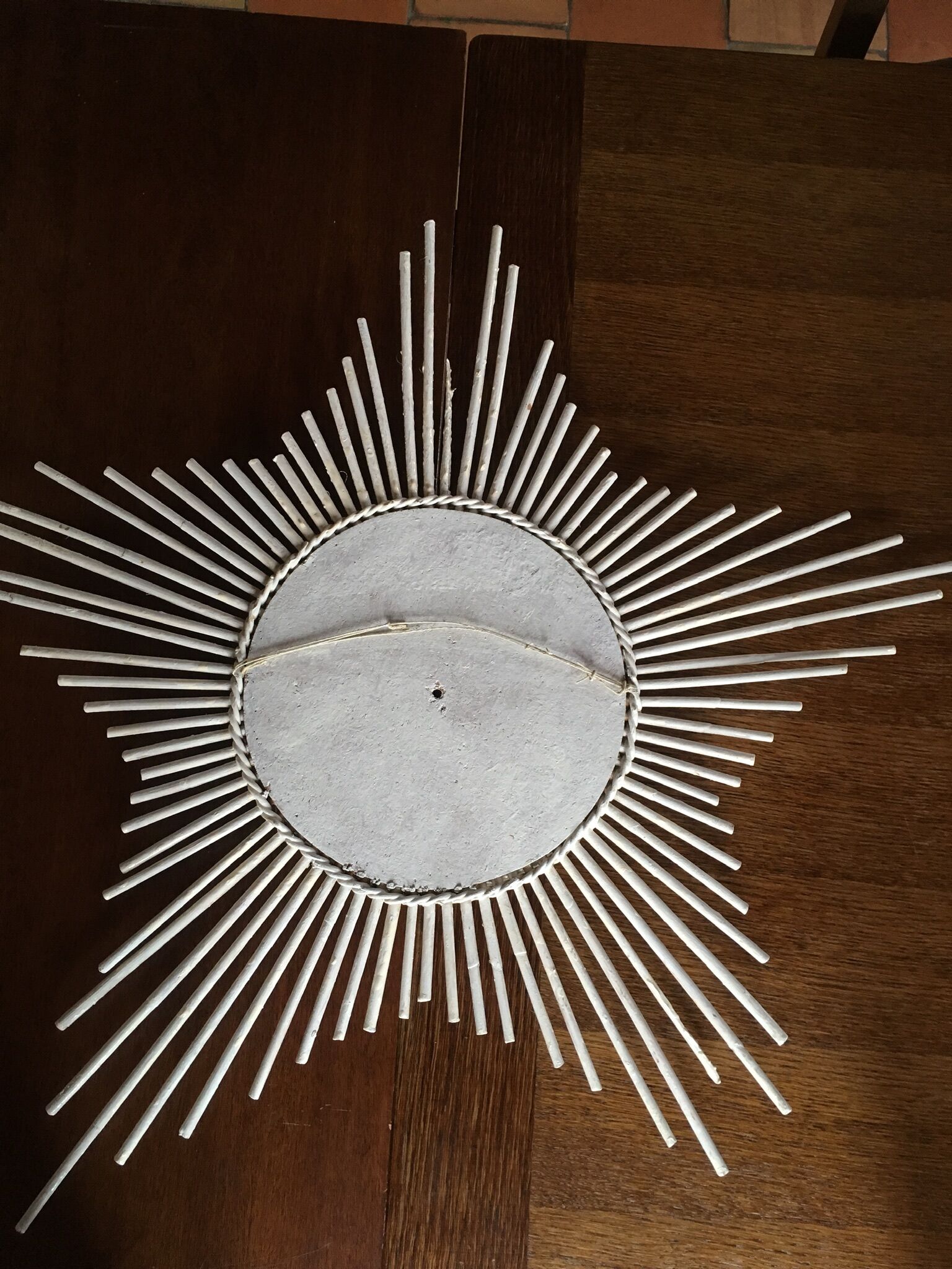 Sun vintage 70 cm braided rattan mirror