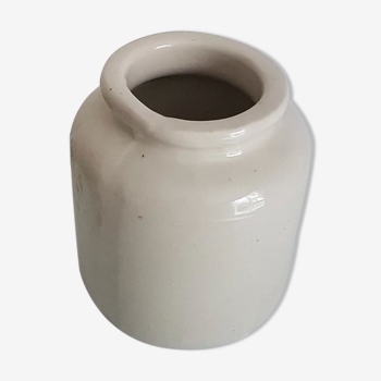 Old white mustard pot