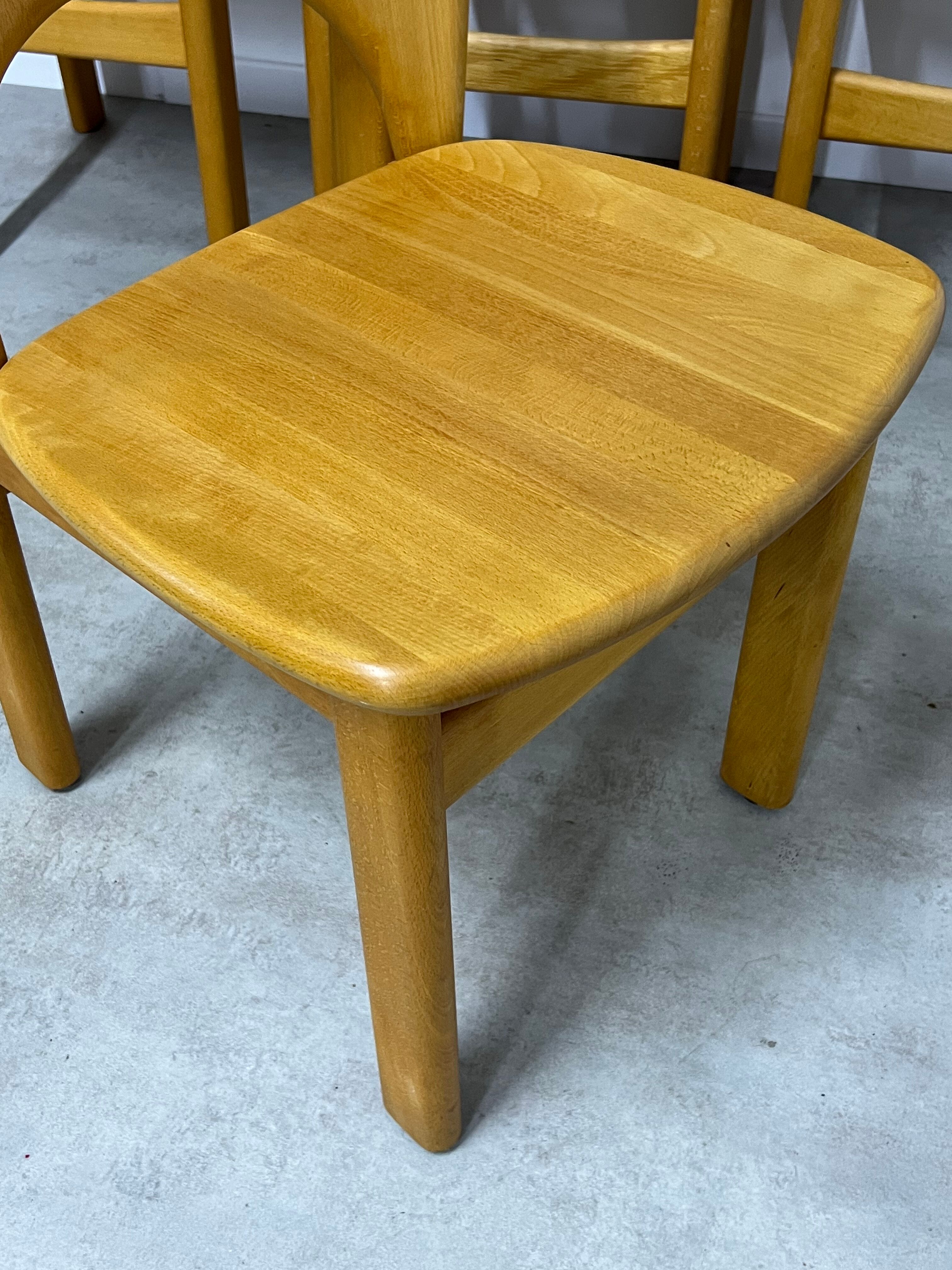 Lot de 4 chaises scandinave möbelfabrik glostrup orme massif vintage 70