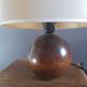 Table lamp foot ball dark solid wood Tournerie du sou, France