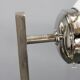 Czechoslovak Art Deco nickel chandelier with three opaline glass globes