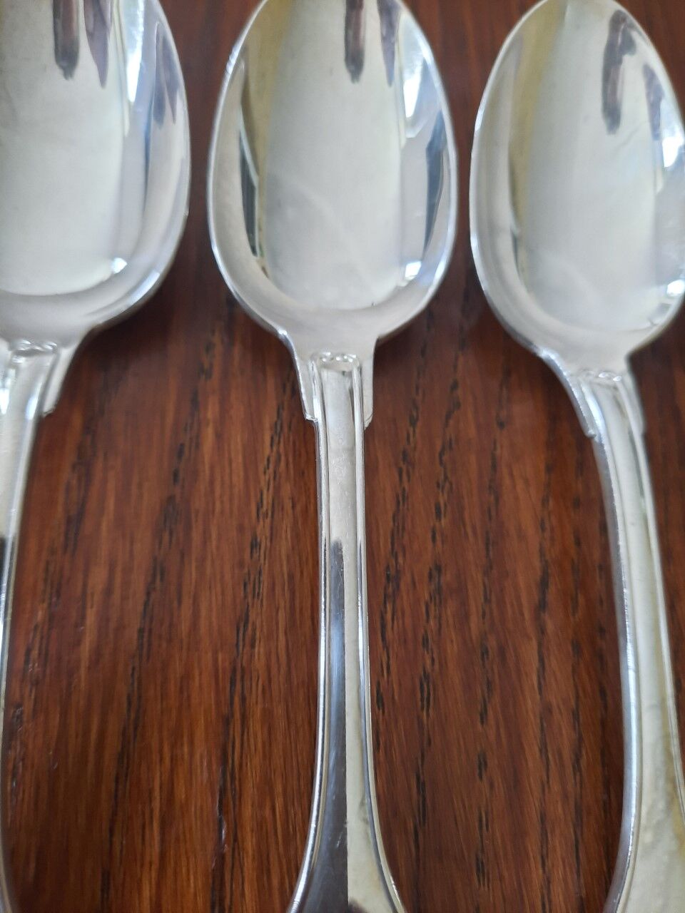 Set of 6 small silver metal spoons