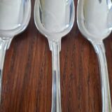 Set of 6 small silver metal spoons