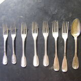 Set of nine silver cutlery