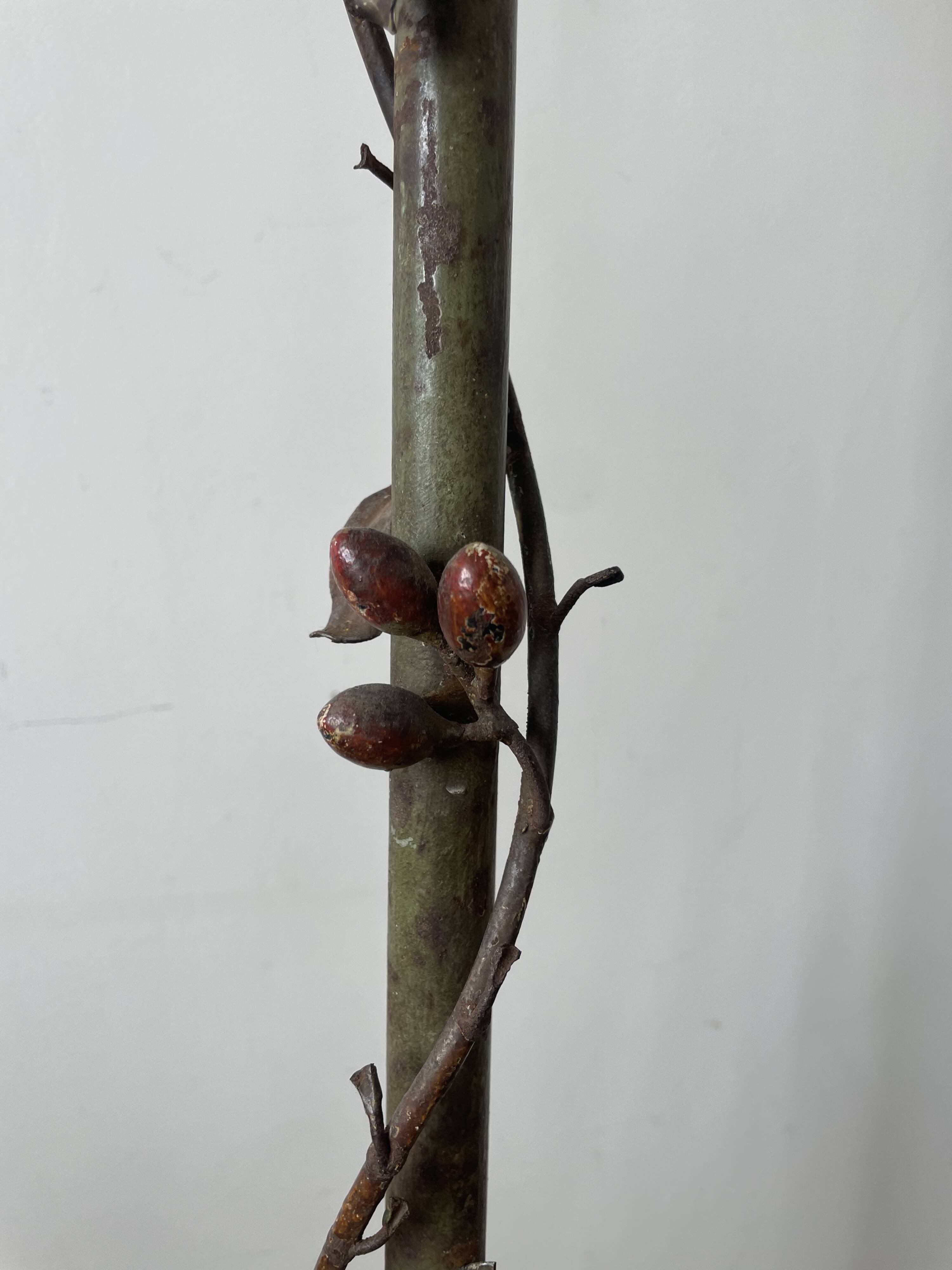 Florentine floor lamp in old painted sheet metal