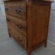 Commode 3 tiroirs en bois massif naturel et poigné noir -Totalement restaur
