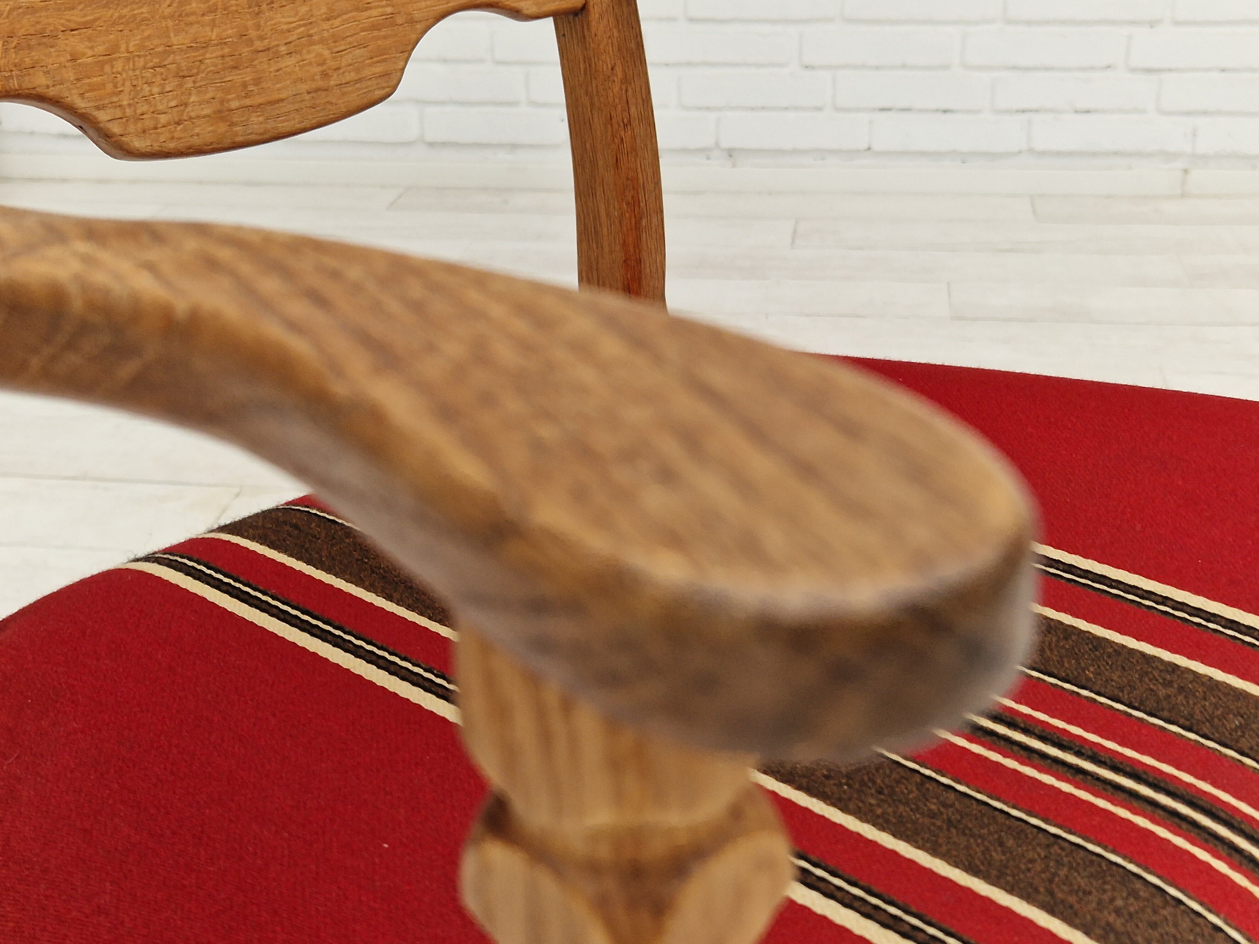 1960s, Danish design, armchair, oak wood, furniture wool.