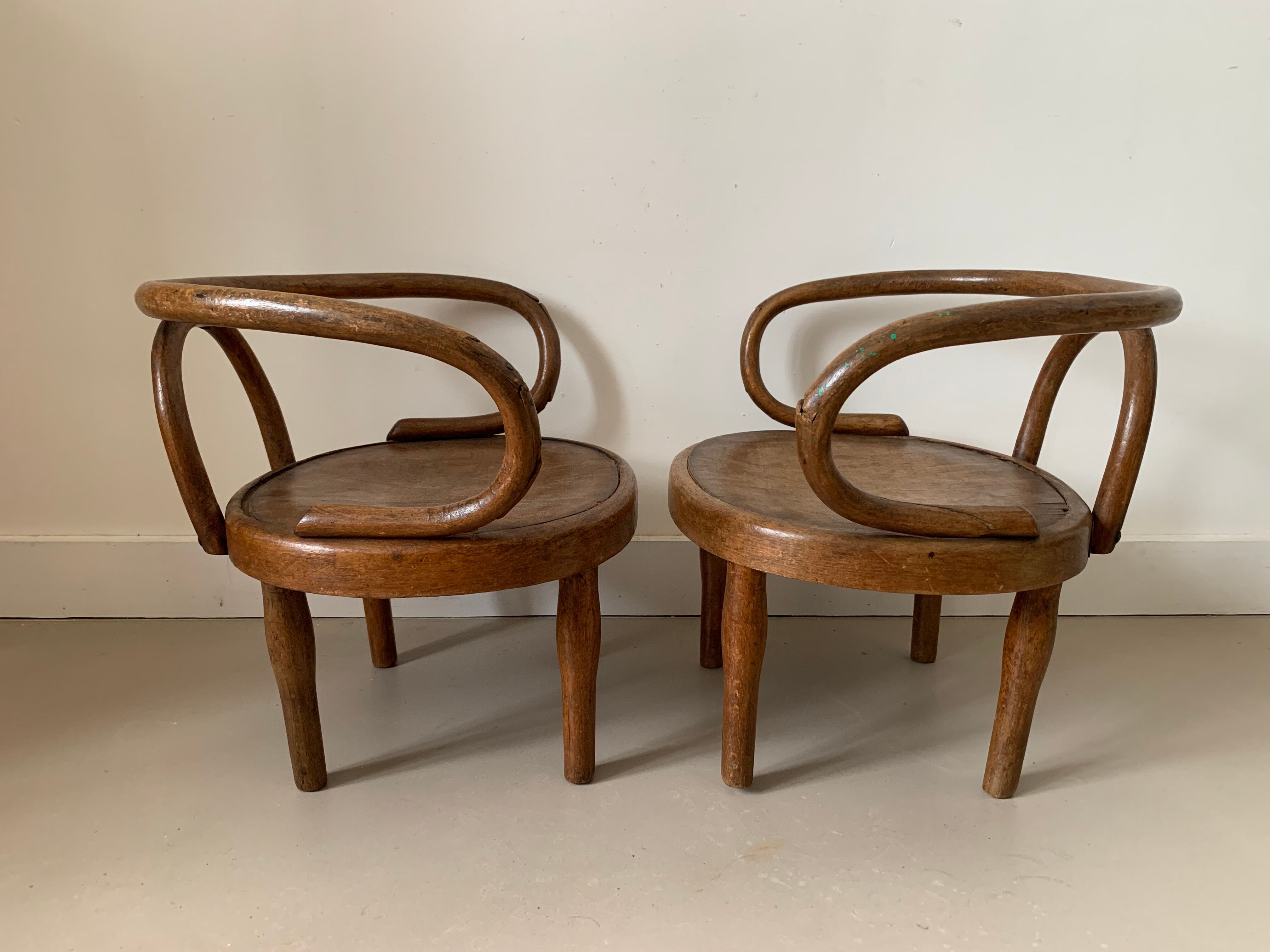 Lot de 2 fauteuils Fischel enfant ancien