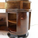 1930s art deco toilet cabinet with mirror in walnut, czechoslovakia