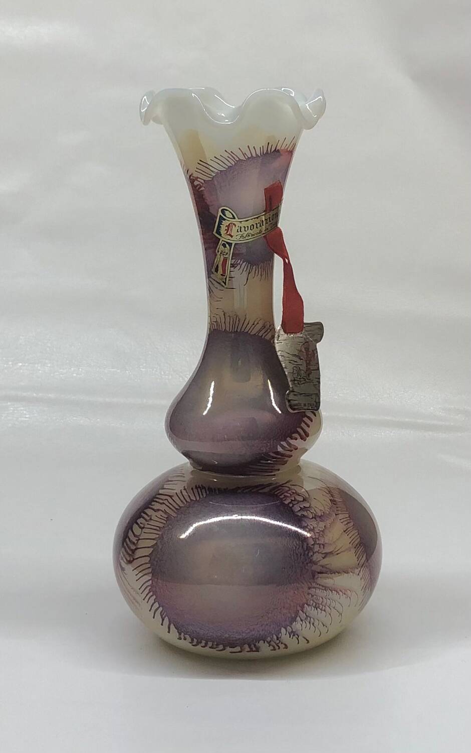 Vase en verre d’opaline soufflé Toscan Stelvia