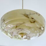 Grande suspension Art déco en verre marbré