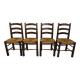 4 brutalist straw chairs