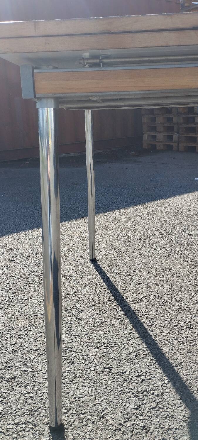 70' wood and chrome kitchen table