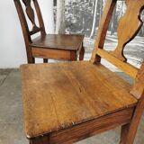 Paire de chaises en chêne brut
