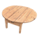 Round coffee table with 1 drawer, antique, made of raw solid wood.