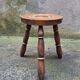 Turned wooden tripod stool