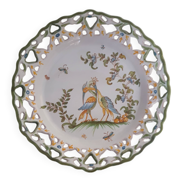 Assiette décorative s6 Lallier  à  Moustiers  pourtour ajouré