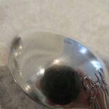 8 Louis XVI style silver plated dessert spoons with Mornier rushes 18.6cm