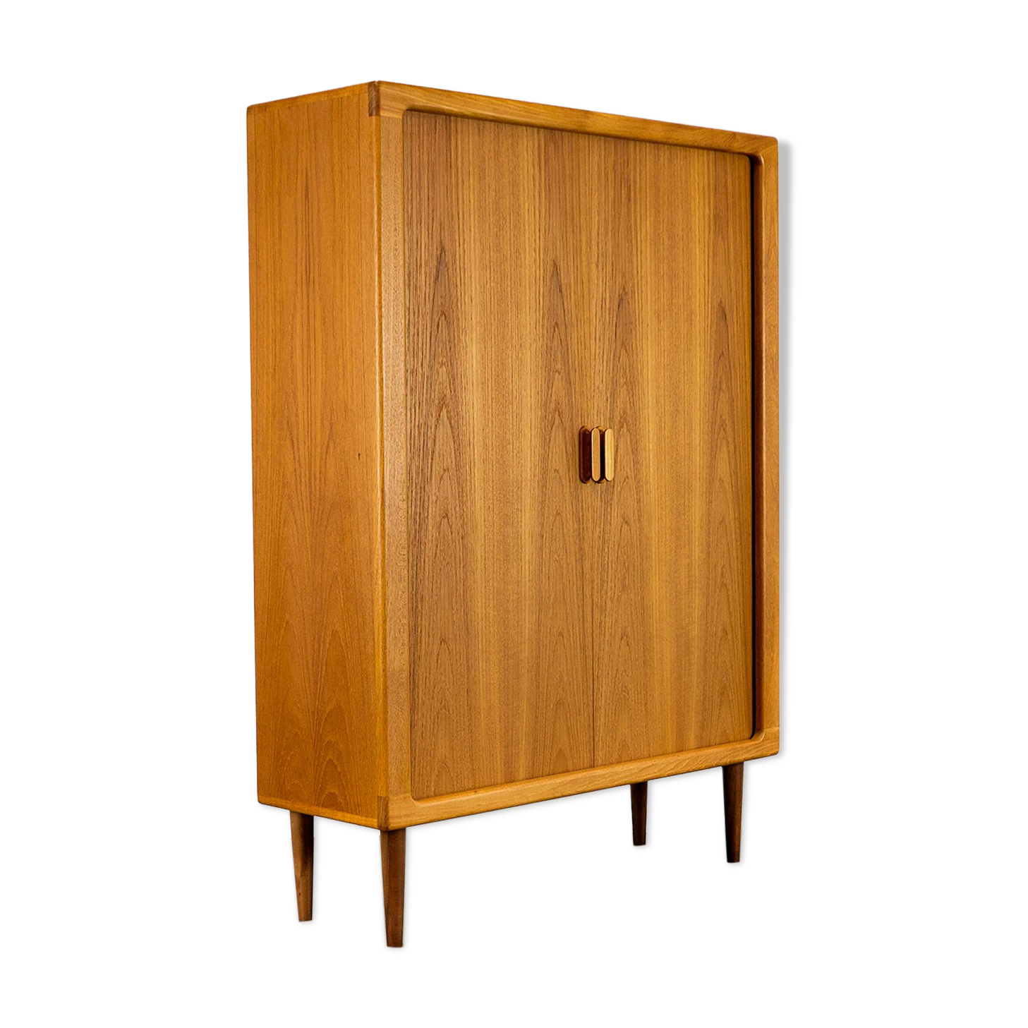Danish Teak Cabinet with Tambour Doors from Dyrlund, 1970s