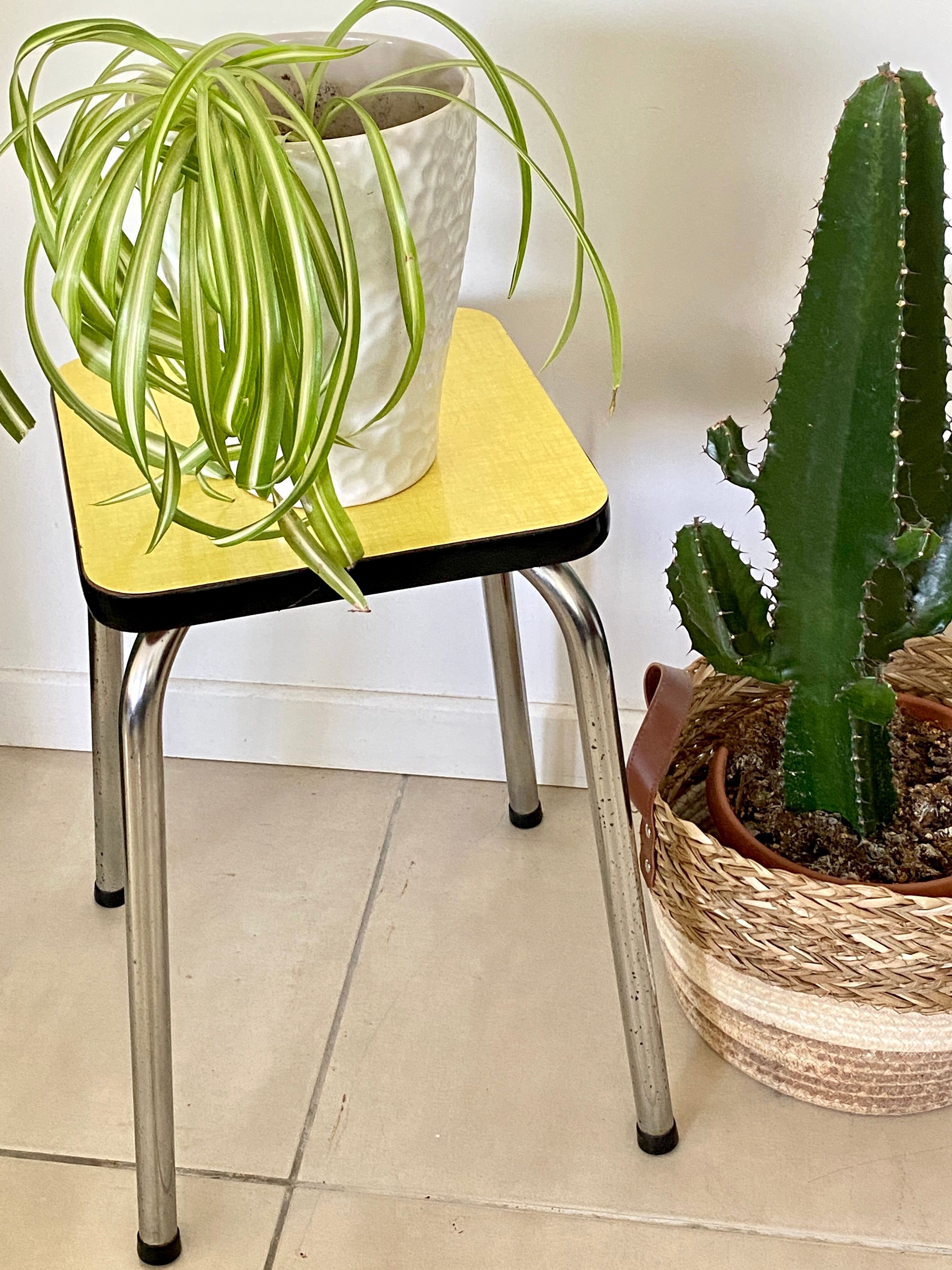 Yellow formica stool