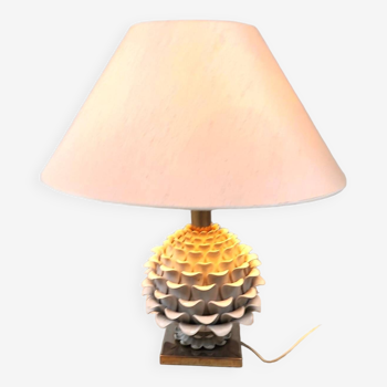 Vintage italian ceramic artichoque table lamp, 1960s