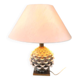 Vintage italian ceramic artichoque table lamp, 1960s