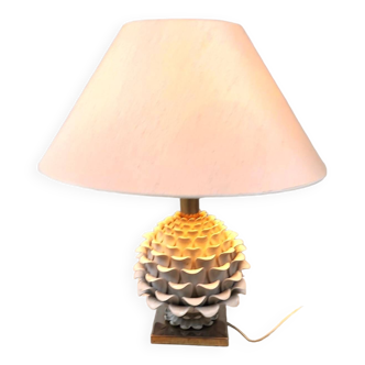 Vintage italian ceramic artichoque table lamp, 1960s