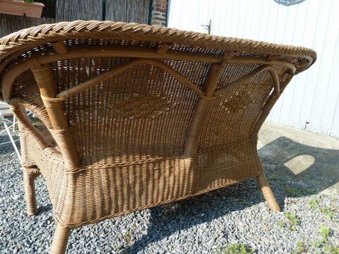 Bench 2 seats wicker