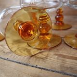 6 verres à eau pied ambré Luminarc "Antique"
