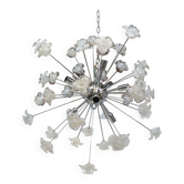 White flowers murano glass sputnik chandelier