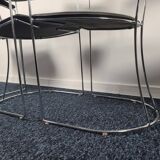 Set of 4 vintage Ursula chairs in black leather, Italian, from Arrben 1980