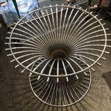 Table à manger 1970 design chrome verre rare